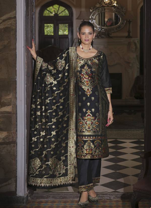 Lavender Zari Woven Silk Blend 2 Piece Pakistani Suit