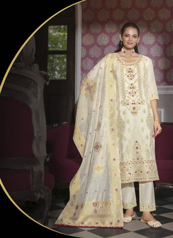 Royal Blue Thread Embroidered Cotton Silk Wedding Wear Collection Piece