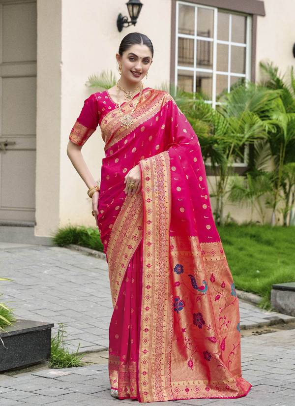 Burnt Orange Hand Block Printed Georgette Wedding Wear Collection Piece