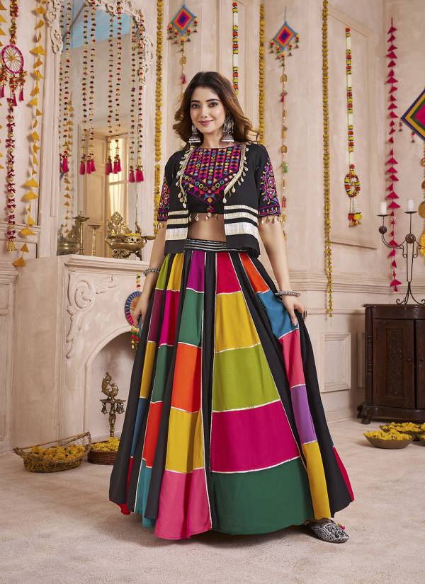 Off White Kundan Work Satin Lehenga Choli
