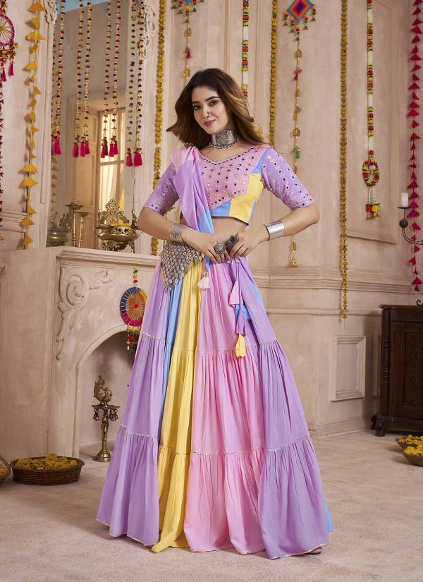 Magenta Stone Work Art Silk Wedding Wear Collection Piece