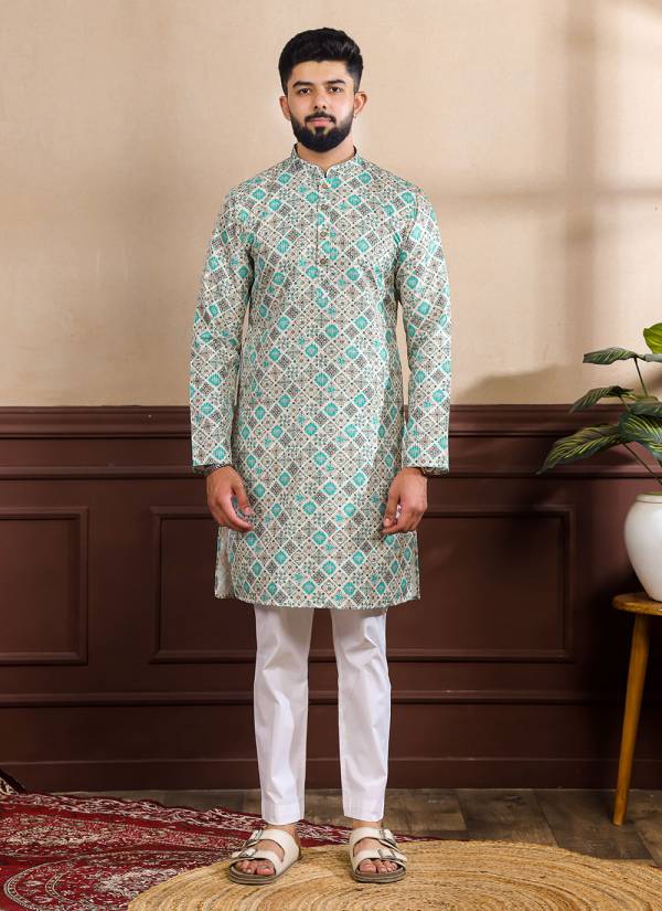 Fuchsia Resham Thread Silk Blend Indo Western Mens Outfit