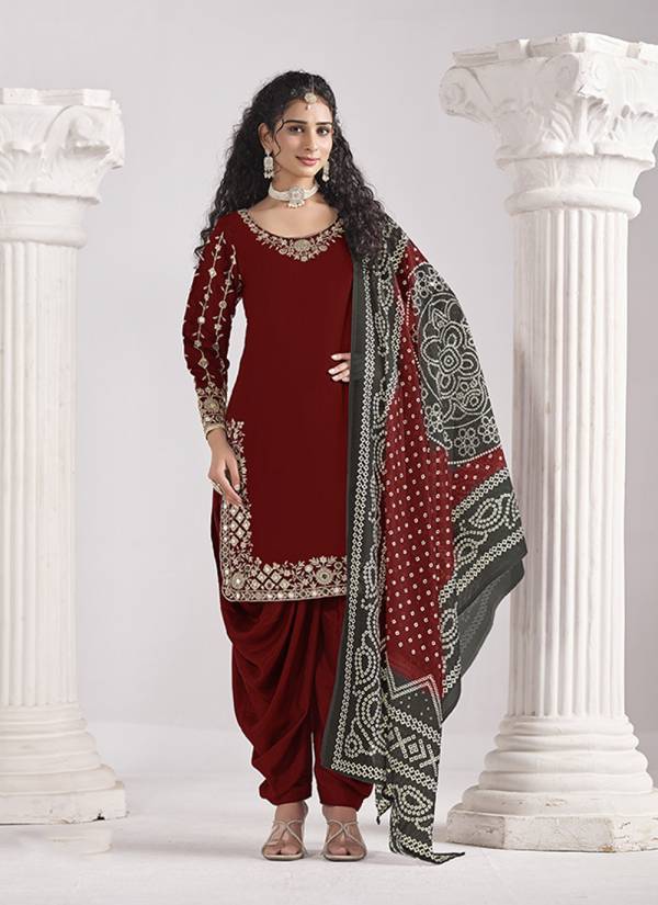 Silver Grey Zari Woven Velvet Jaipuri Suit