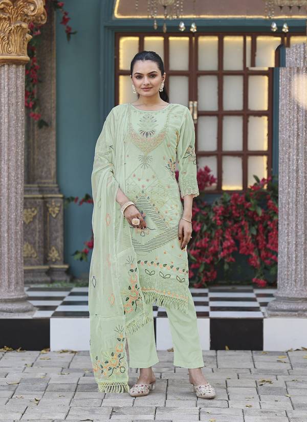 Sea Green Hand Block Printed Georgette Eid Collection Suit