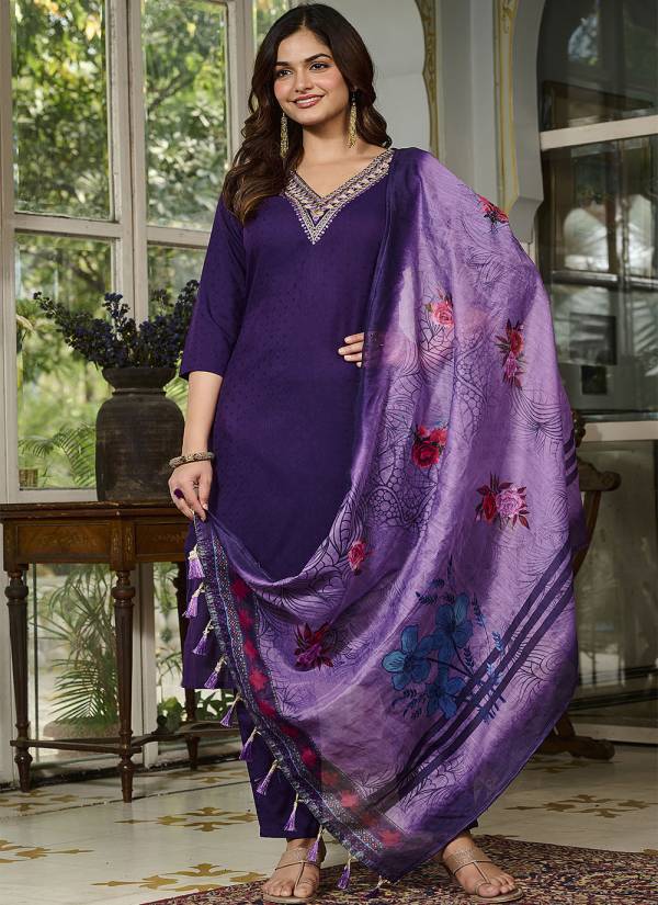 Wine Red Stone Work Art Silk 2 Piece Pakistani Suit