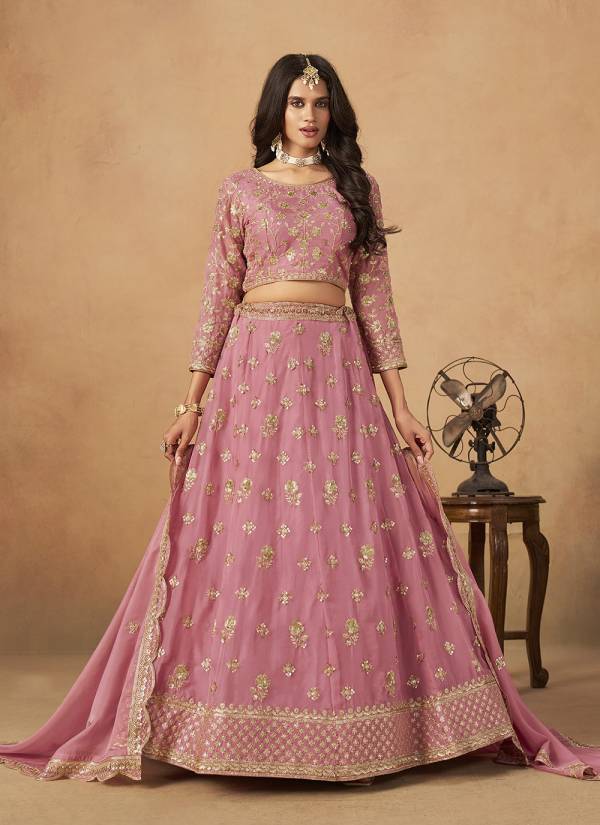Midnight Black Zardozi Embellished Tissue Silk Bridal Lehenga