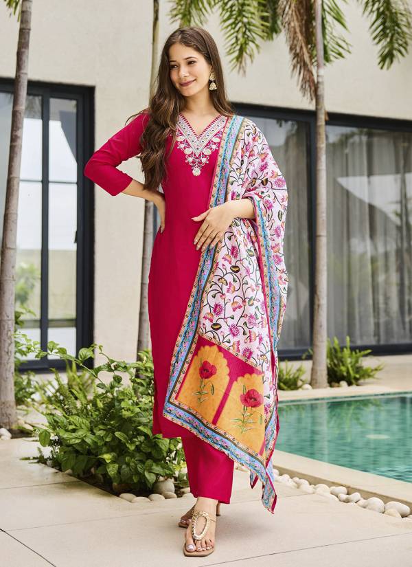 Powder Blue Thread Embroidered Cotton Silk 2 Piece Pakistani Suit