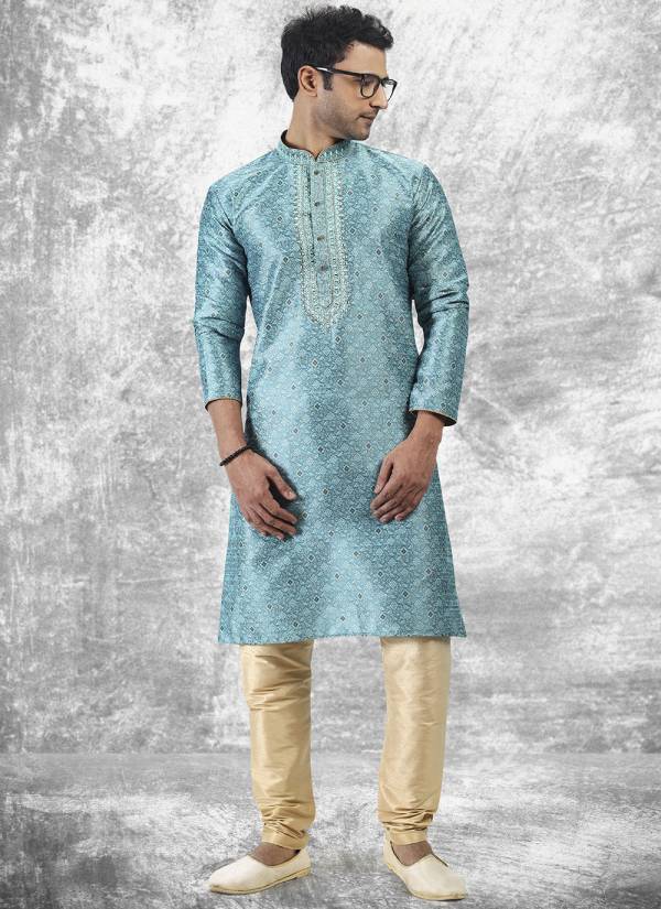 Classic Beige Stone Work Linen Mens Shirt