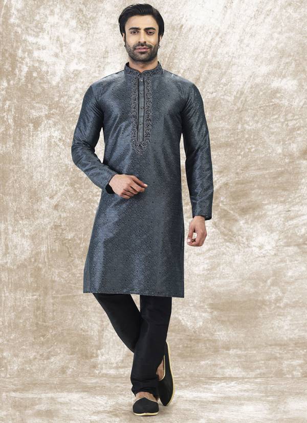 Mustard Yellow Hand Block Printed Brocade Mens Waistcoat Set