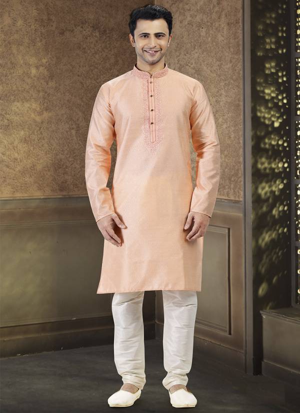 Teal Blue Thread Embroidered Linen Kurta Pajama Set