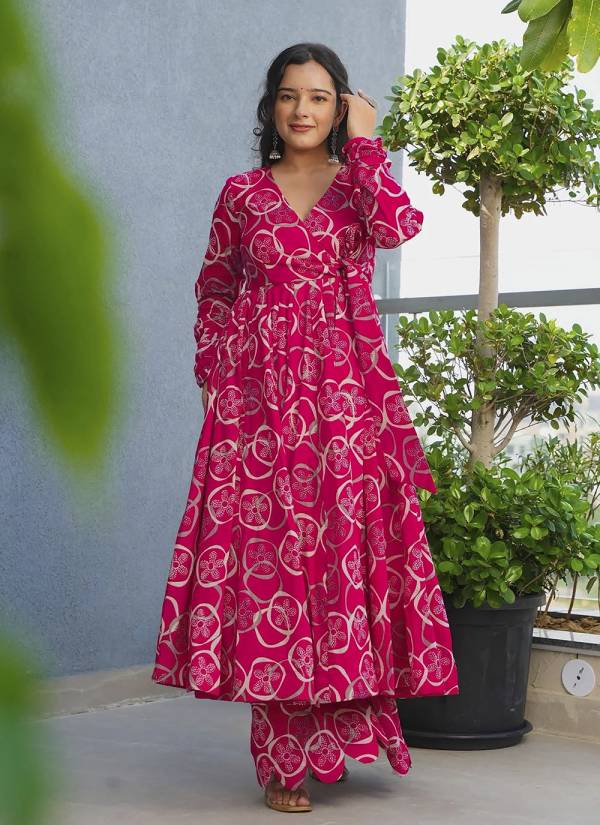 Golden Ivory Hand Block Printed Rayon Designer Kurti