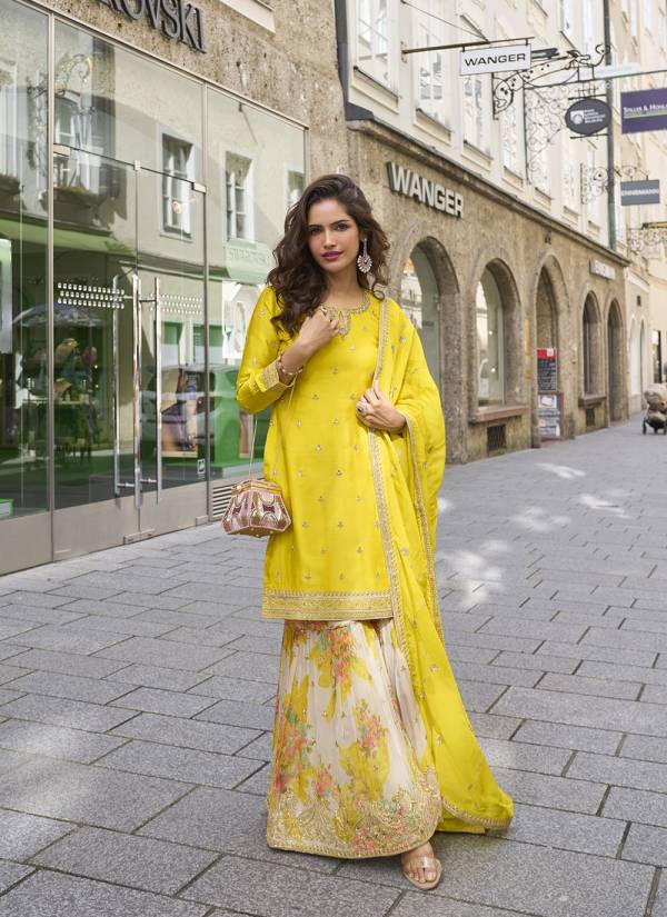 Classic Beige Resham Thread Velvet 3 Piece Pakistani Suit