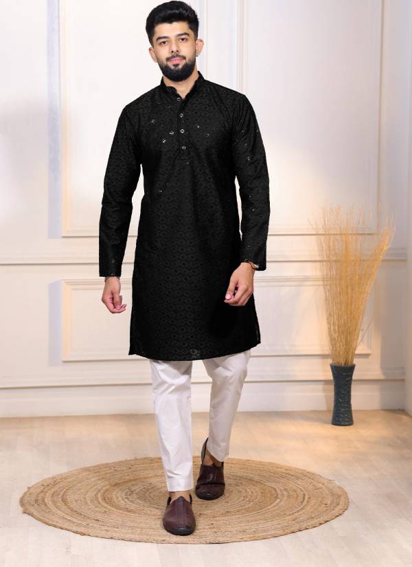 Mustard Yellow Resham Thread Brocade Indo Western Mens Outfit
