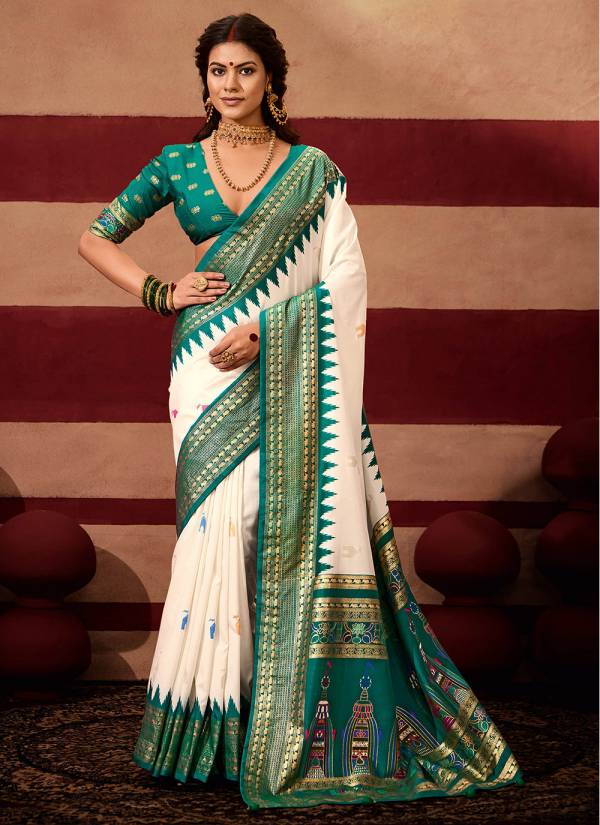 Coral Peach Resham Thread Pure Silk Party Wear Saree