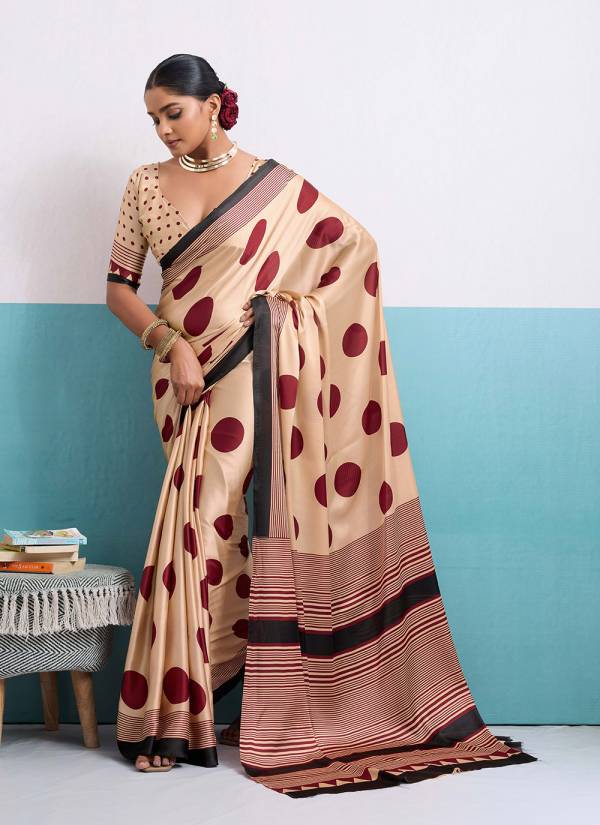 Off White Thread Embroidered Chiffon Party Wear Saree