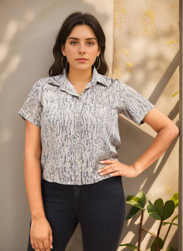 Powder Blue Stone Work Cotton Silk Party Dress