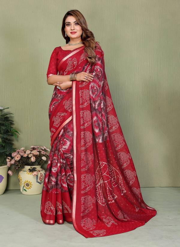 Emerald Green Thread Embroidered Net Banarasi Silk Saree