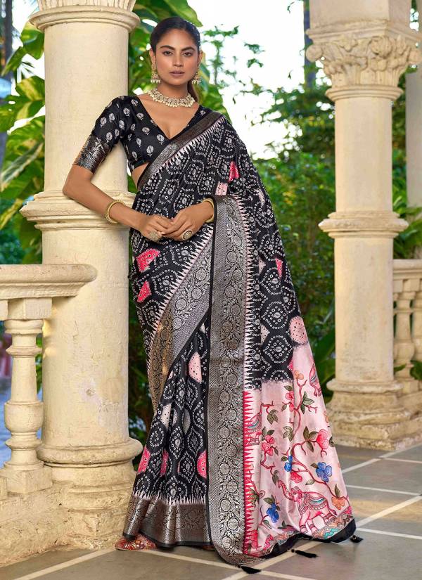Coral Peach Zari Woven Tussar Silk Georgette Saree