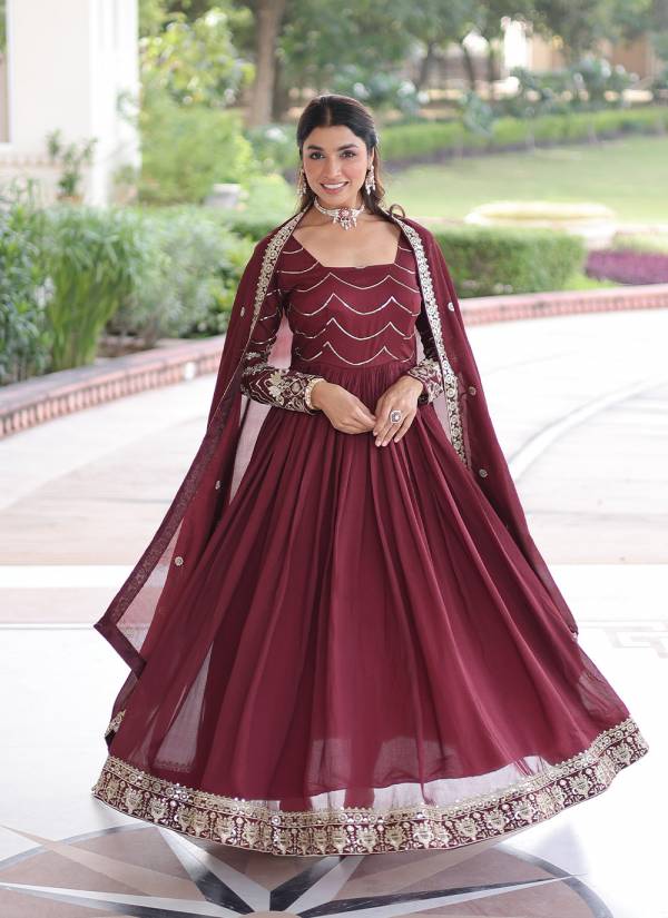 Olive Green Gota Patti Lycra Net Party Wear Gown