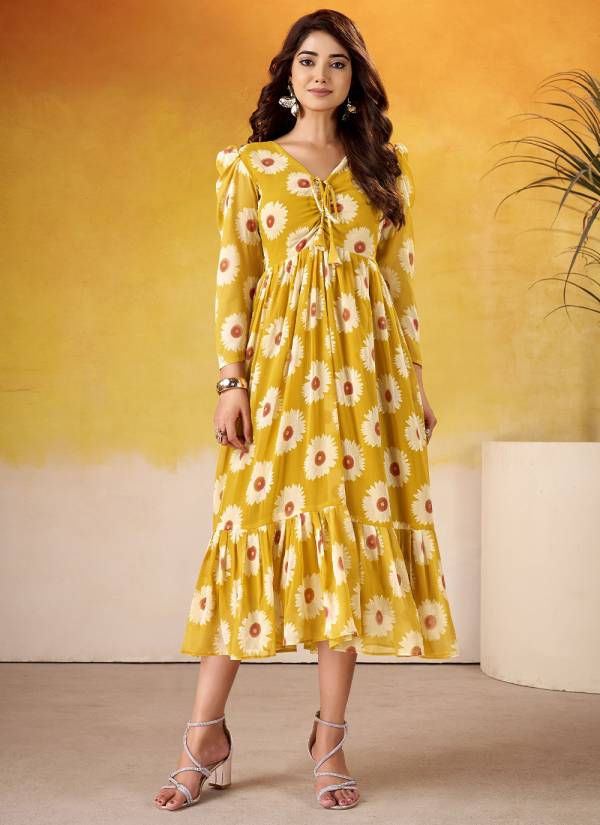 Rani Pink Stone Work Cotton Long Kurti
