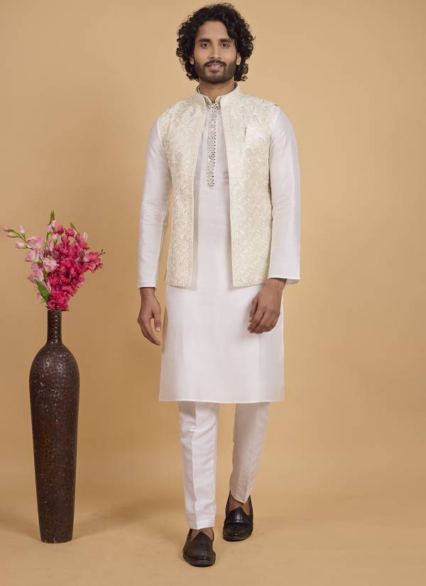 Fuchsia Resham Thread Brocade Mens Shirt