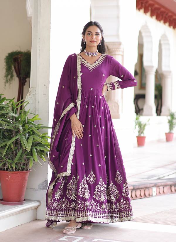Turquoise Sequence Work Net Designer Gown