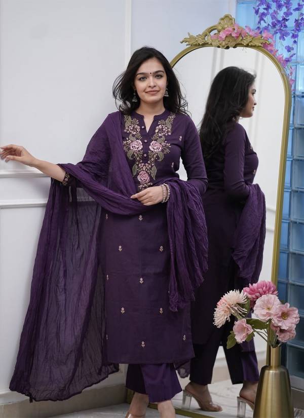 Teal Blue Zari Woven Velvet Salwar Kameez Suit