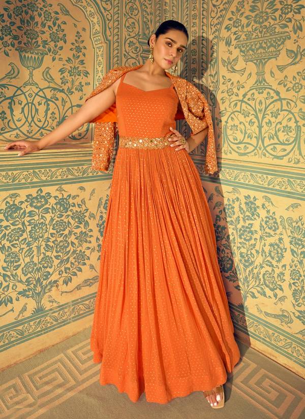 Rani Pink Zardozi Embellished Georgette Anarkali Gown
