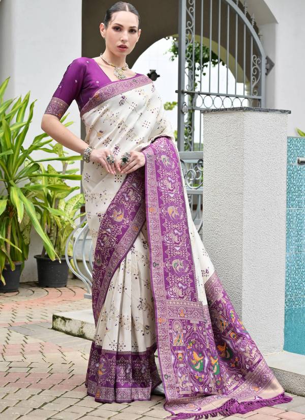 Rani Pink Stone Work Art Silk Cotton Saree