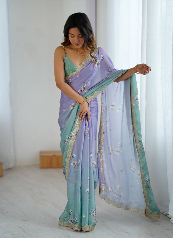 Deep Maroon Stone Work Art Silk Party Wear Saree