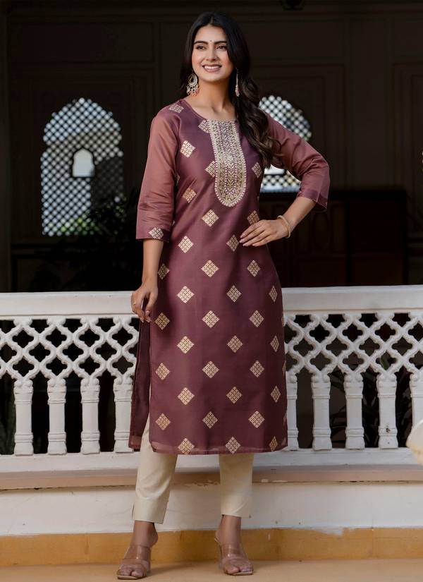 Rani Pink Hand Block Printed Georgette Rayon Kurti
