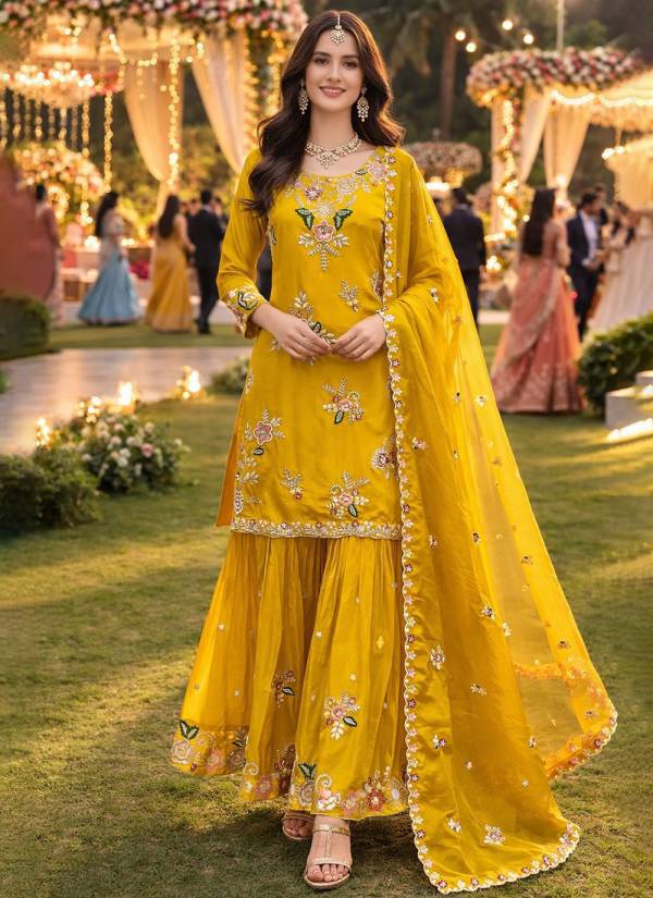 Coral Peach Thread Embroidered Cotton Silk 2 Piece Pakistani Suit