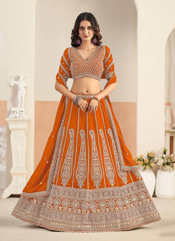 Royal Blue Digital Printed Bridal Silk Designer Lehenga