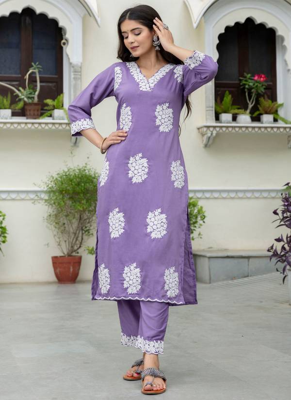 Classic Beige Resham Thread Viscose Long Kurti