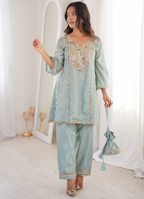 Emerald Green Hand Block Printed Rayon Cotton Kurti