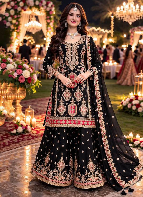 Classic Beige Resham Thread Velvet 2 Piece Pakistani Suit