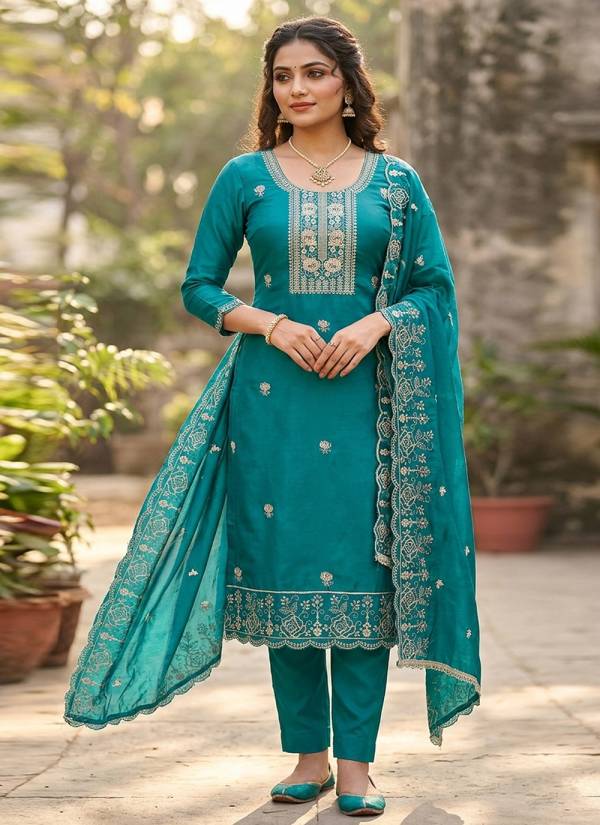Fuchsia Stone Work Art Silk Eid Collection Suit