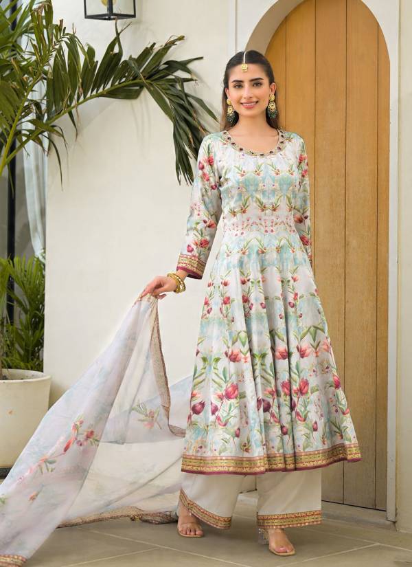 Turquoise Stone Work Cotton Silk Salwar Kameez Suit