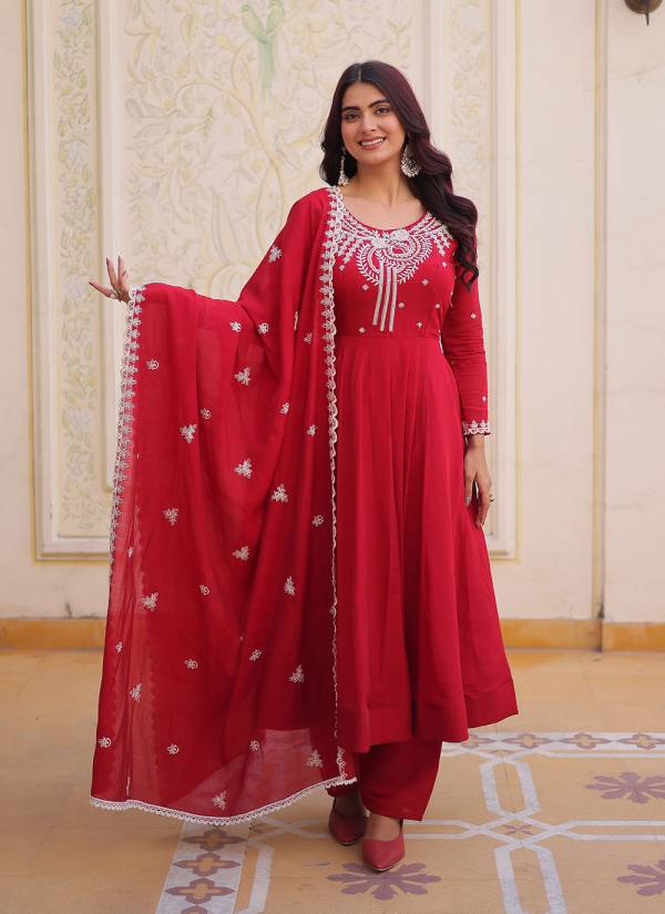 Fuchsia Stone Work Cotton Silk Jaipuri Suit