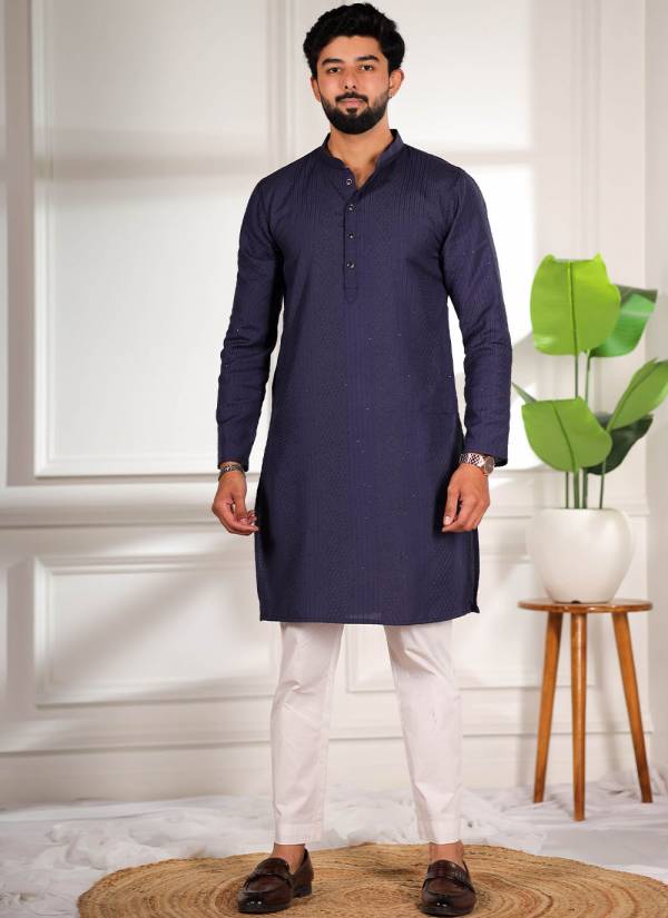 Silver Grey Resham Thread Terry Rayon Indo Western Mens Outfit