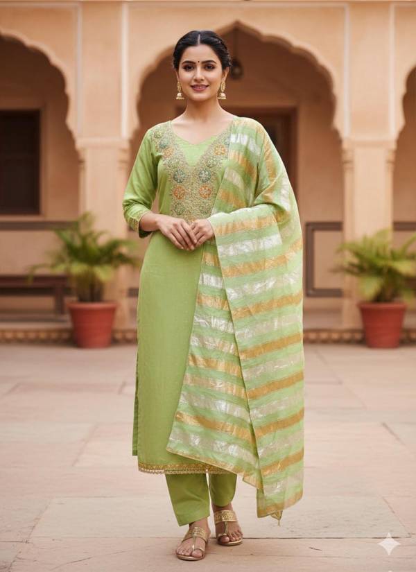 Champagne Gold Zari Woven Velvet Designer Suit Set