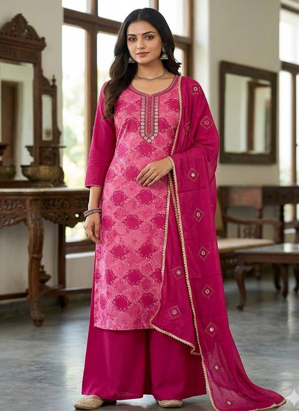 Mustard Yellow Thread Embroidered Silk Blend Designer Suit Set