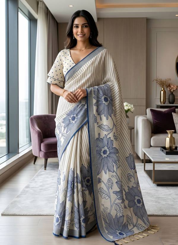 Turquoise Stone Work Georgette Banarasi Silk Saree