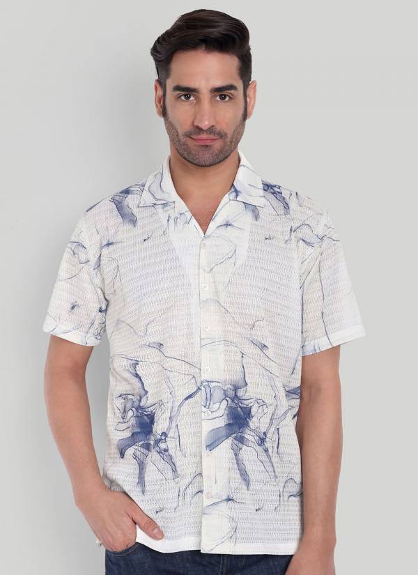 Royal Blue Thread Embroidered Satin Indo Western Mens Outfit