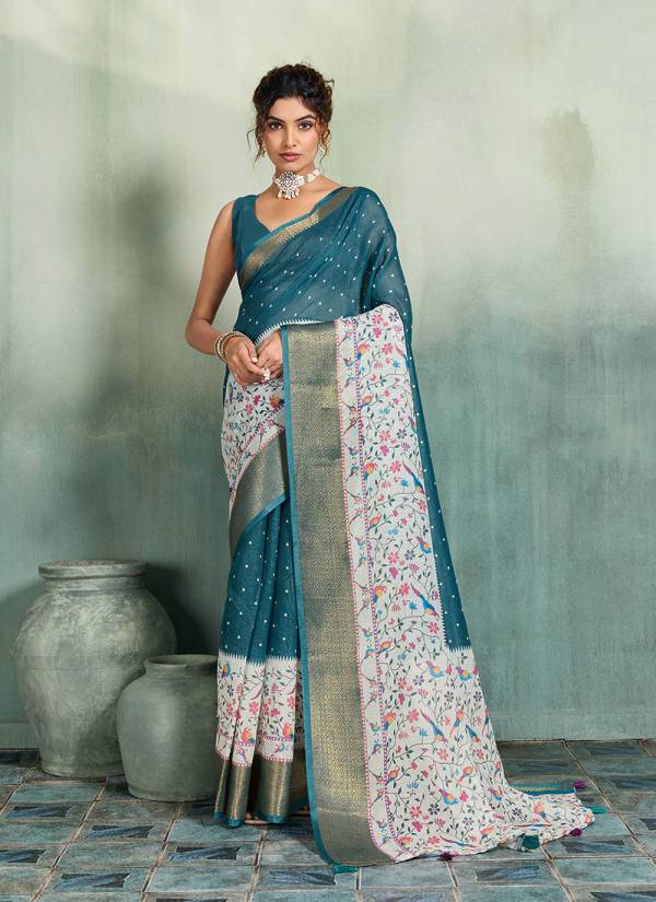 Magenta Thread Embroidered Chiffon Georgette Saree