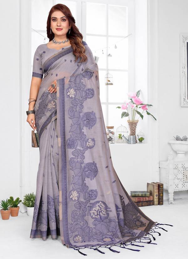 Olive Green Zari Woven Pure Silk Party Wear Saree