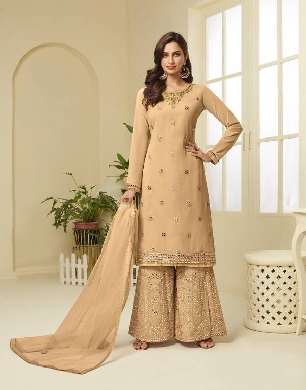 Deep Maroon Resham Thread Georgette Salwar Kameez Suit