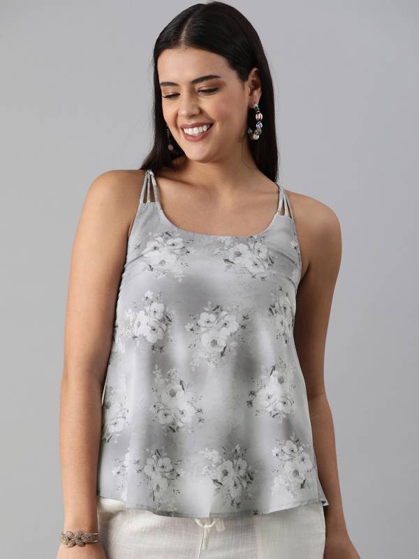 Off White Stone Work Cotton Silk Western Dress