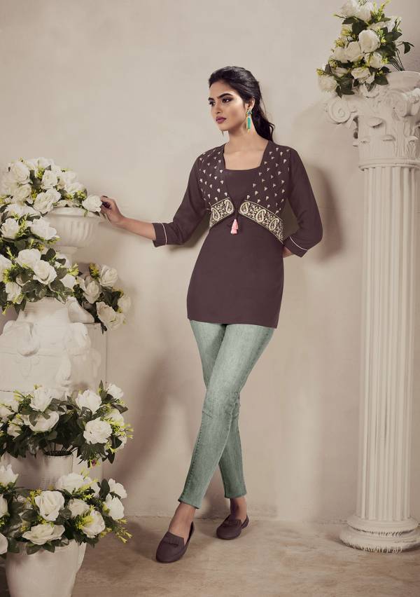Midnight Black Stone Work Cotton Georgette Kurti