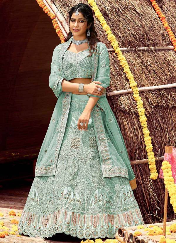 Magenta Sequence Work Georgette Party Wear Lehenga